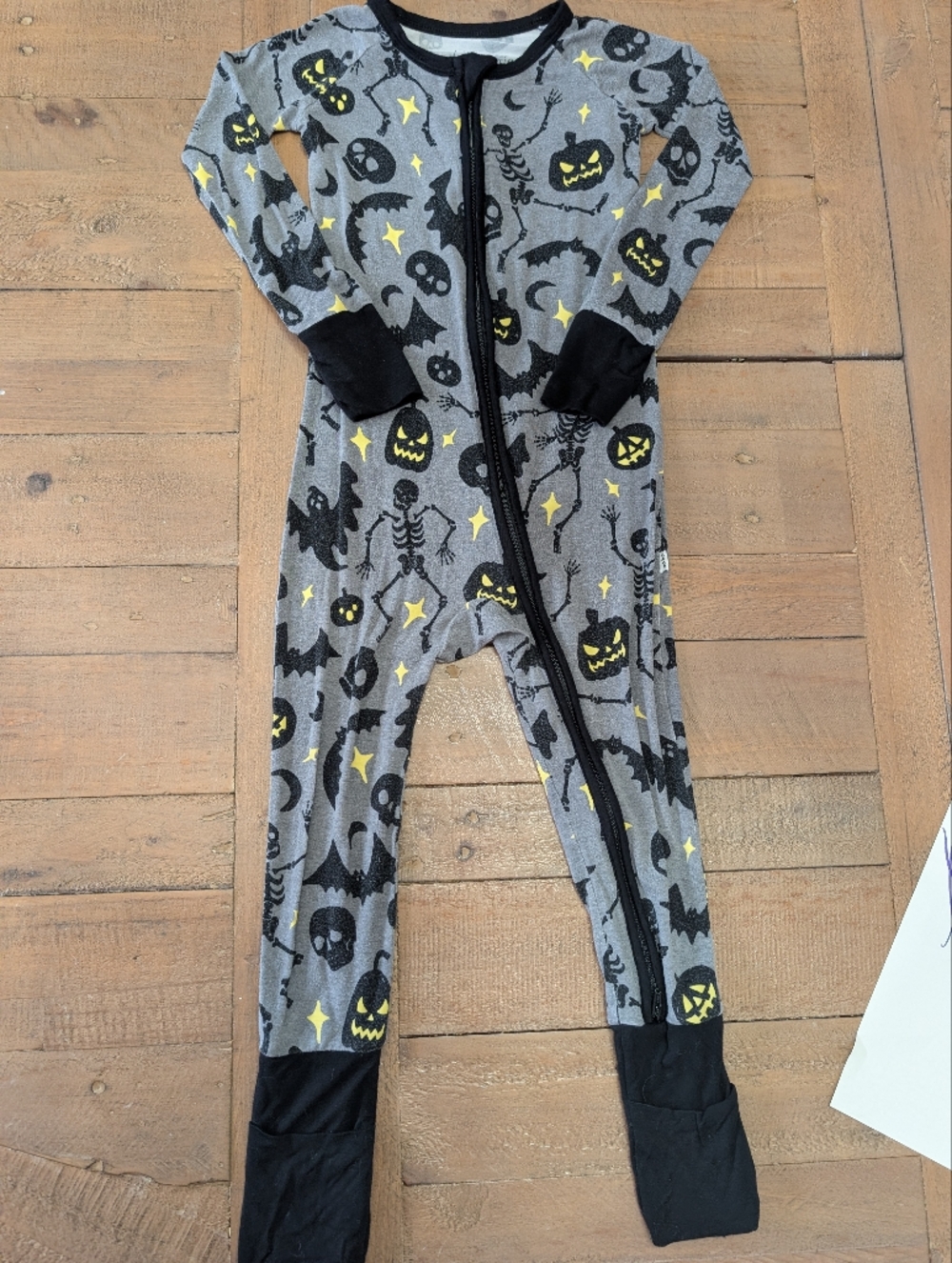 Little Sleepies Gray Glow-in-the Dark Halloween Onesie